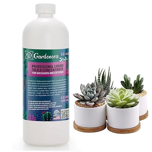 𝐏𝐑𝐎𝐅𝐄𝐒𝐒𝐈𝐎𝐍𝐀𝐋 Liquid Silica Plant Supplement - 32oz - Succulents and Cactuses Bioavailable Silica Fertilizer – Ideal for Hydroponics & Soil – Indoor & Outdoor (Makes 180 Gallons)