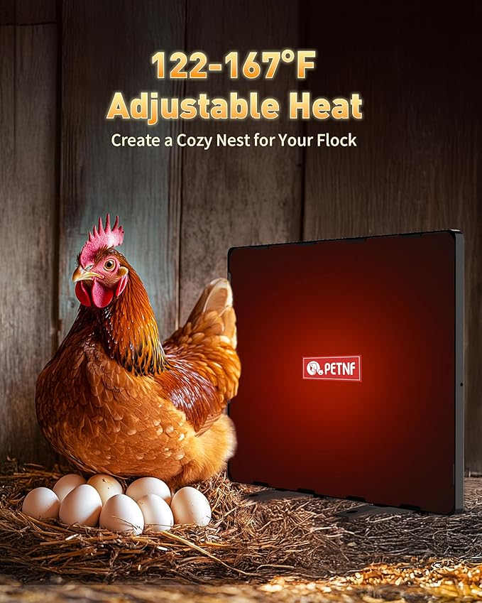 PETNF Chicken Coop Heater 140 Watts Radiant Heat Chicken Heater Energy Efficient Design Safer Than Brooder Lamps Heater for Chicken Coop, Heating Wire UL-Compliant Two Ways to Use, 11.81''x15.74''