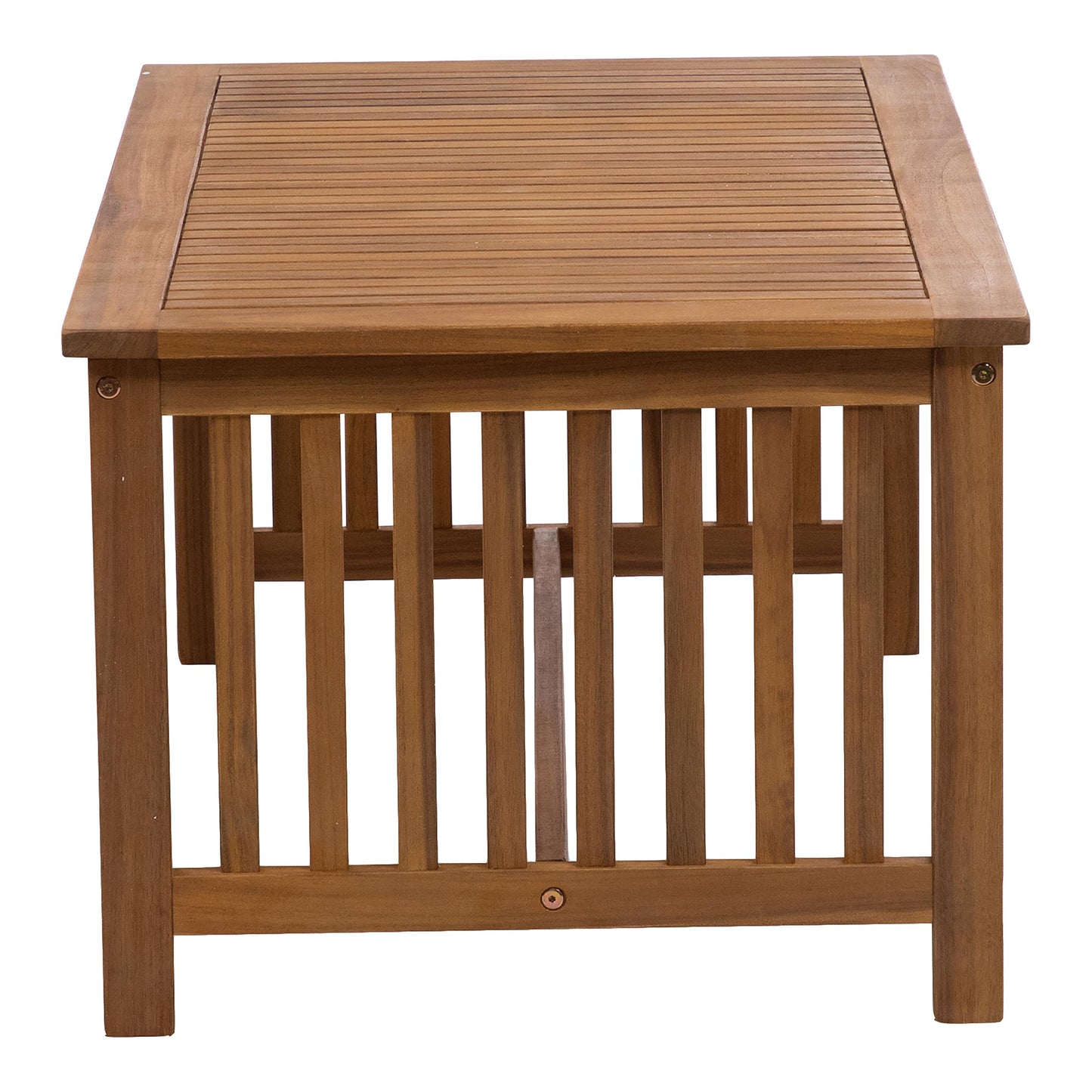 Greemotion Kyushu Farmhouse Acacia Wood 4-Piece Patio Set with Weather-Resistant, Include Tie-Back Cushions for Deck, Backyard, Lawn, Garden, Beige and Natural Brown