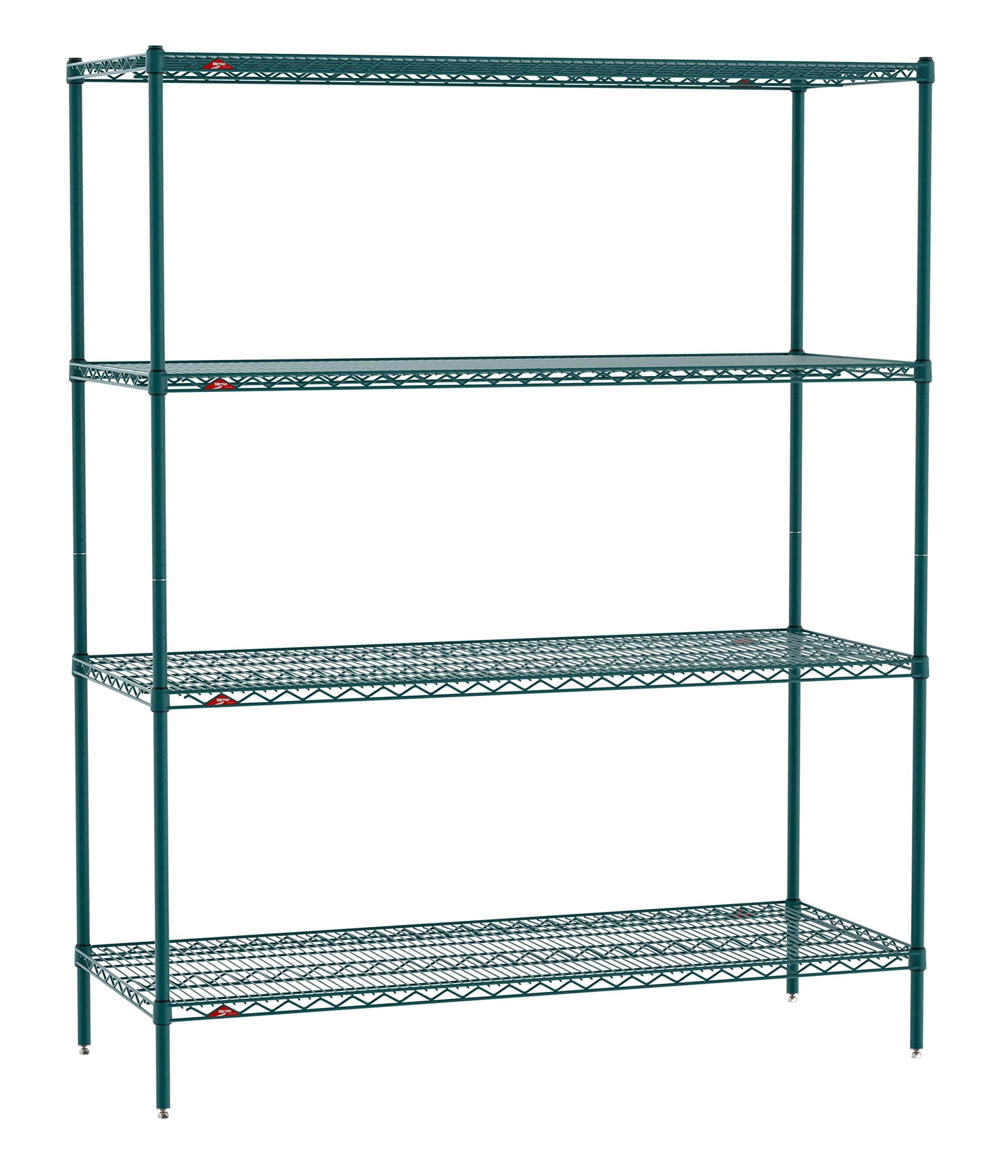 METRO Super Erecta Metroseal Green Epoxy Shelving Unit - Industrial Wire Shelving for Restaurants, Kitchens, Walk-in Coolers/Freezers with Microban - 4 Tier, 2000 lbs Capacity, 24” W x 60” L x 74” H
