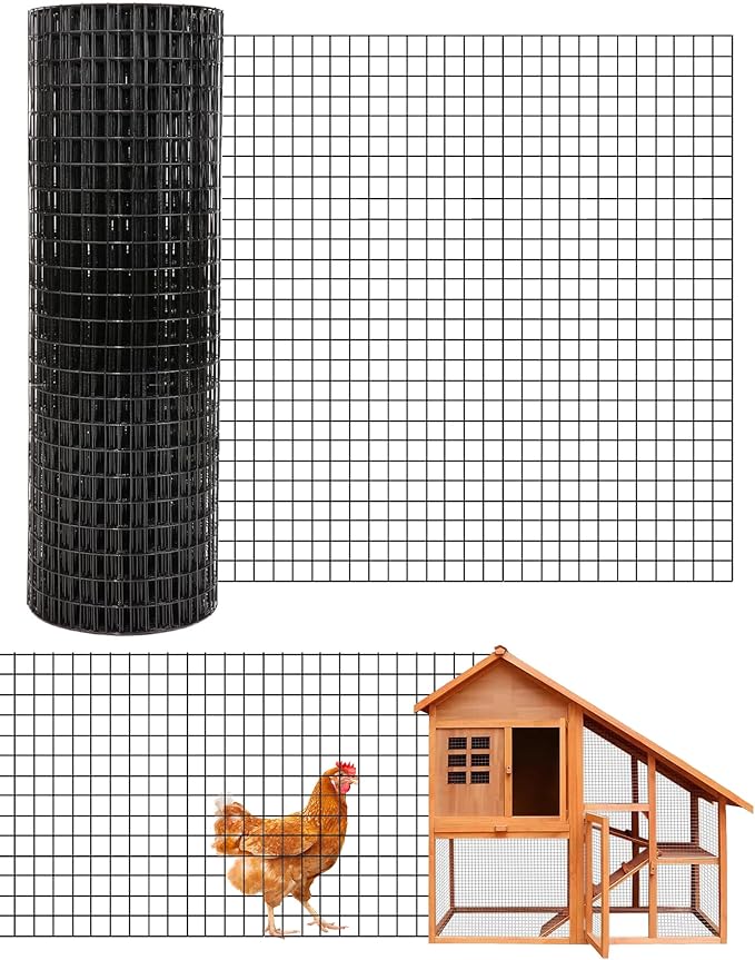 1/2 inch 36 inch x 100 FT Hardware Cloth, 19GA Chicken Wire Fencing,Galvanized Welded Wire Mesh Roll for Poultry Netting Cage, Chicken Coop, Black
