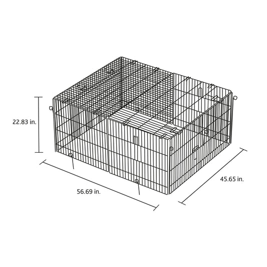 TRIXIE Rabbit Cage - 34 cu. ft., Outdoor Pen Extends Rabbit Hutch and Chicken Coops, Ideal for Small Animals, Bunny, Guinea Pigs, Chickens