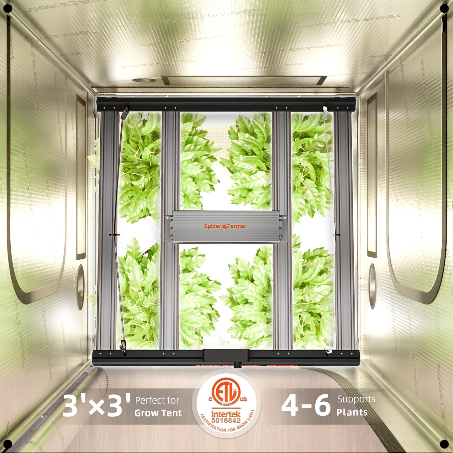 Spider Farmer G3000 Cost-Effective LED Grow Lights 300W, 3x3ft Coverage Full Spectrum Dimmable Bar Style Growing Lamp for Indoor Plants, 2025 2025 Upgraded App Remote Control