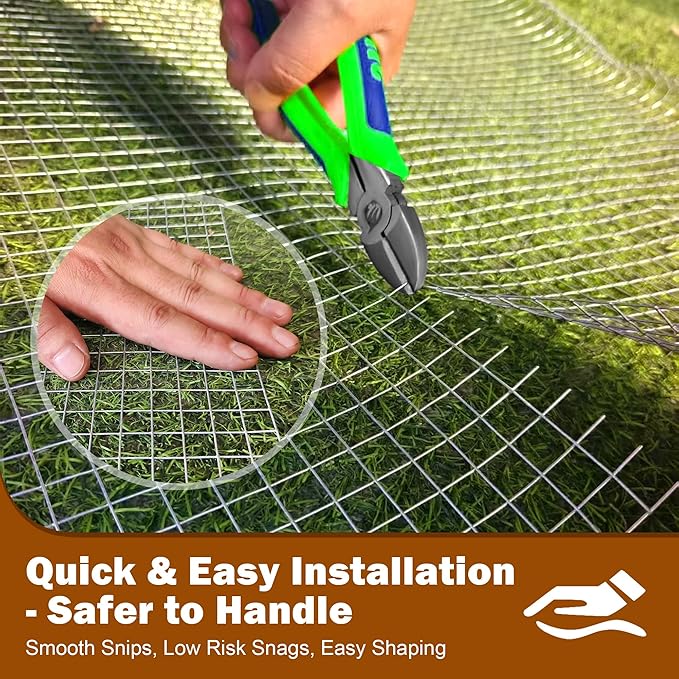 Chicken Wire Fencing Hardware Cloth 1/2 inch 19 Gauge Rust-Resistant Mesh Roll with Snips/Gloves for Chicken Coop/Vegetable/Garden/Plants/Poultry Enclosures/Tree/Gutter Guards 16 inch x 50 ft