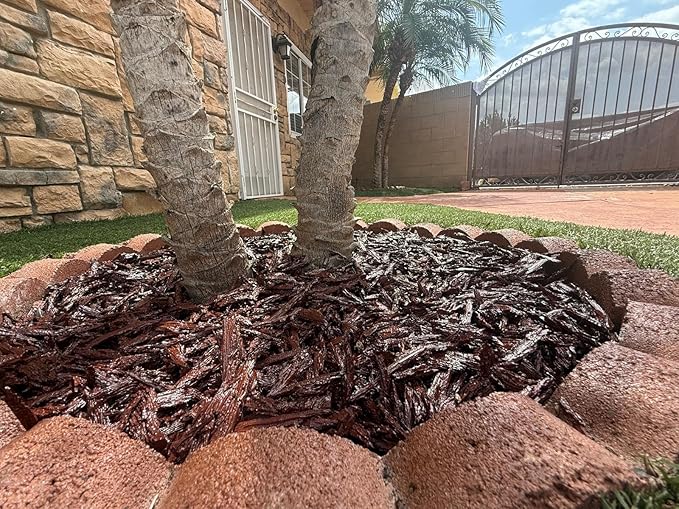 100% Wire-Free Shredded Rubber Mulch – Red – 10 lb (0.6 cu ft) – Long-Lasting, Low Maintenance, Safe for Kids & Pets – Ideal for Landscaping & Playgrounds