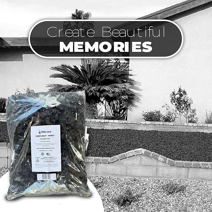 100% Wire-Free Rubber Mulch – Unpainted, 20 lb (0.8 cu ft) | Long-Lasting, Low Maintenance, Safe for Kids & Pets – Landscaping & Playground Ground Cover”