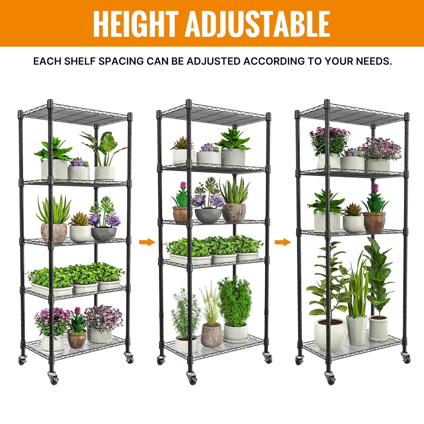 Mini 5-Tier Greenhouse for Indoor Outdoor and Indoor Greenhouse with Grow Lights
