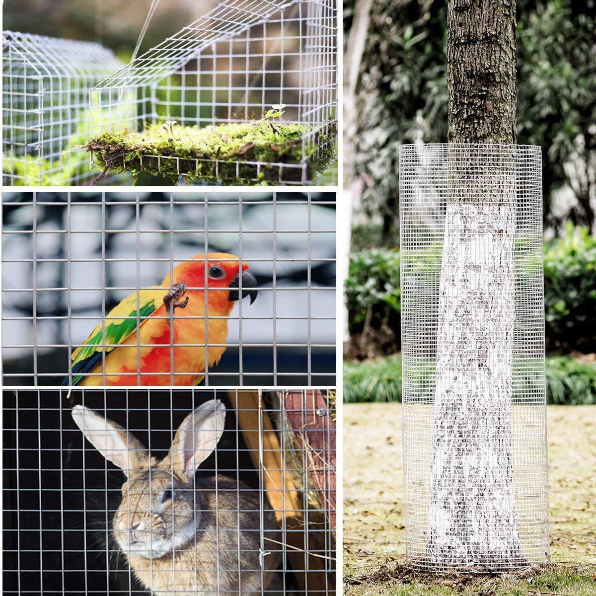 Hardware Cloth 1/4 inch 48 x 100 ft Wire Fencing: Galvanized Welded Garden Fence Roll Square Mesh 23 Gauge Chicken Rabbit Snake Cage Heavy Duty Welding Fencing