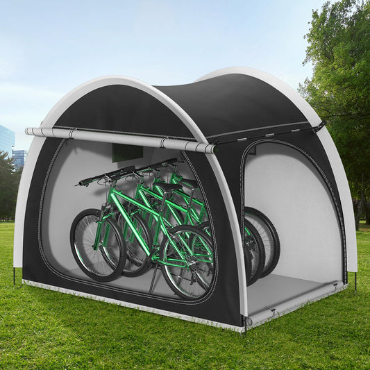 RAOOT Bike Storage Shed Tent, Oversized Storage Tent for 3-4 Bikes, Portable Foldable Garage/Garden Storage Tents, Waterproof Anti-uv Outdoor Bicycle Cover