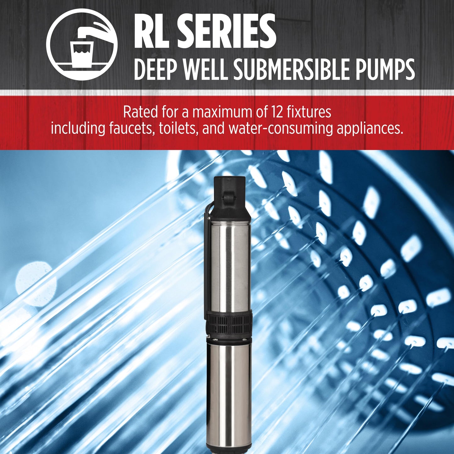 Red Lion RL12G15-3W2V 4-inch Submersible Deep Well Pump, 1-1/2-HP, 12 GPM, 3-Wire, 230-Volt, Steel, 14942408