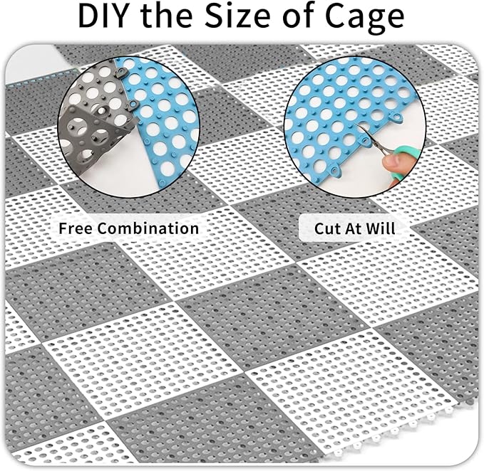 BNOSDM Rabbit Feet Pad 4 Pcs Rabbit Cage Mat Floor Plastic Bunny Resting Mat with Hole for Guinea Pig Chinchilla Ferret Small Animal (Green)