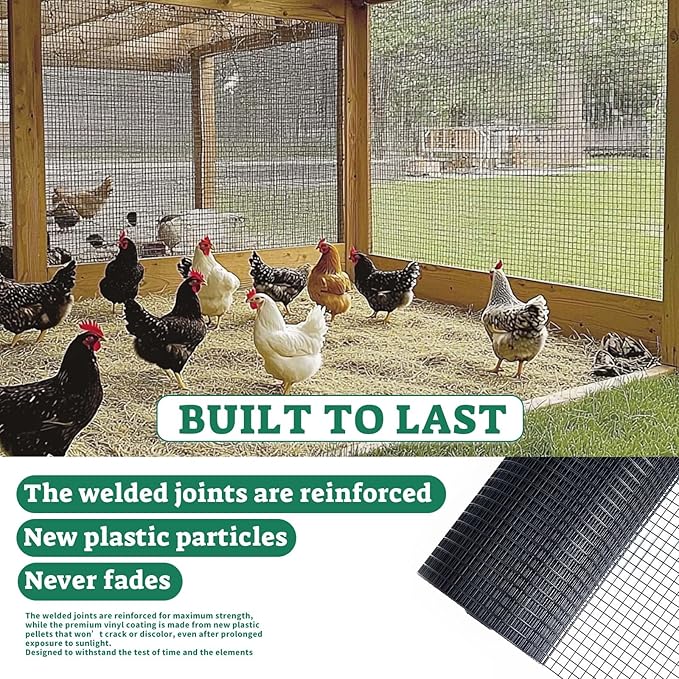 SEBOSS Hardware Cloth - 1/4 Inch Wire Mesh Roll, 36"x50', 23 Gauge, Durable Chicken Wire Mesh for Garden Fencing, Chicken Fence, Wire Cloth, and Small Animal Protection