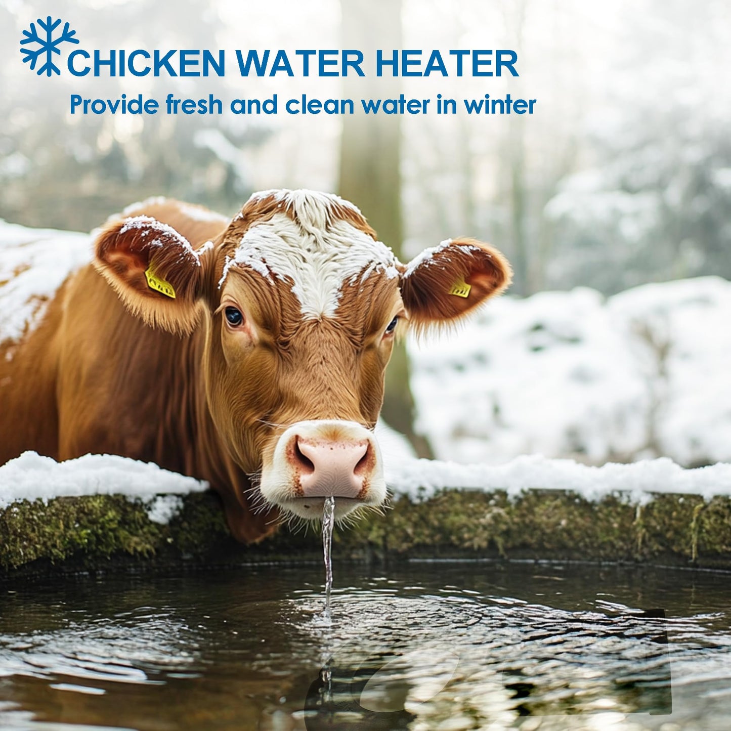 Eggluuz Utility De-Icer 500 Watt Submergible Cast Aluminum Chicken Water Heater Livestock Tank Heater for Winter Black