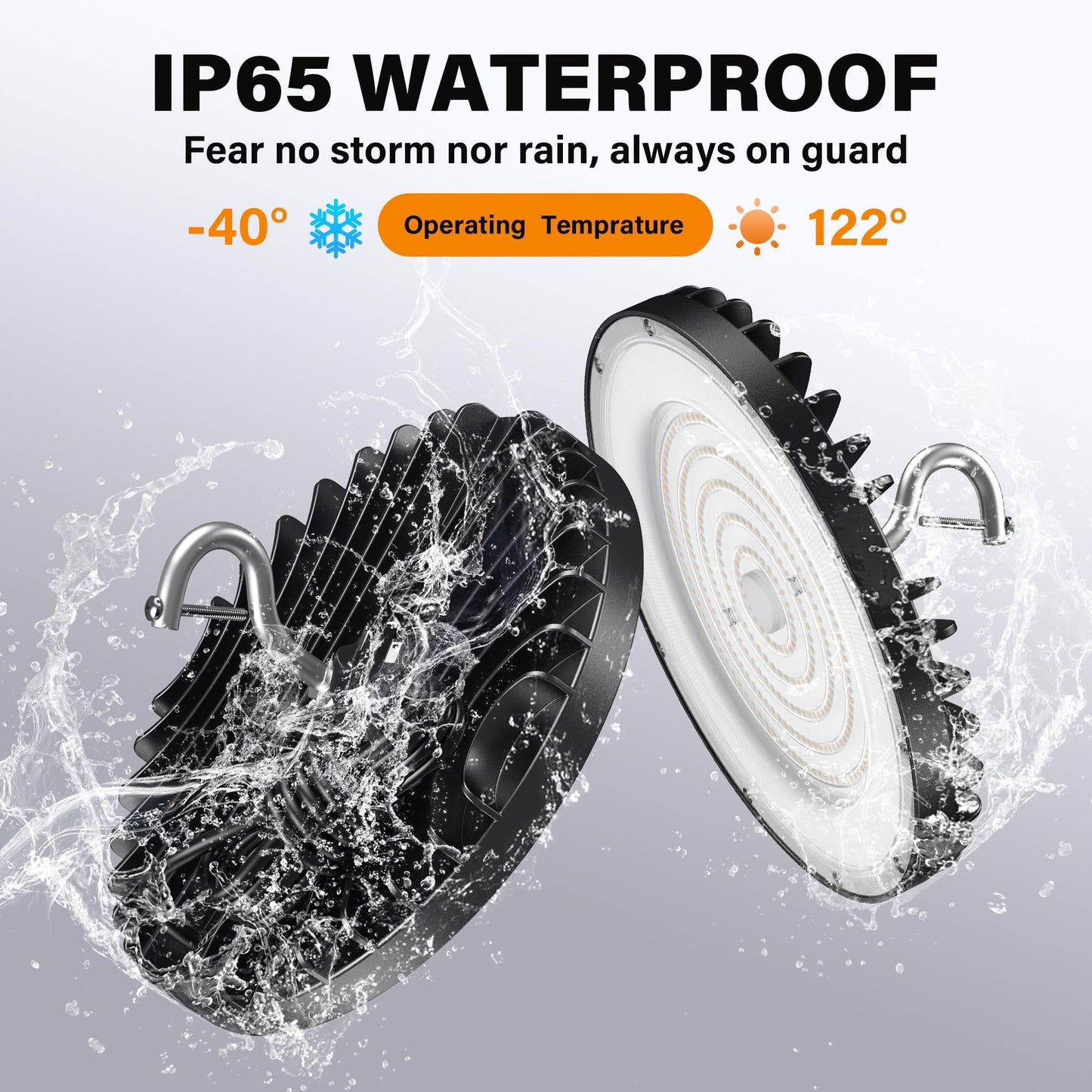 Yihuven 12 Pack UFO Led High Bay Light 200W, 30000lm, 5000K Daylight High Bay Led Lights with 5' Cable US Hook, IP65 Waterproof Commercial Lighting Fixture for Warehouse Workshop Barn Factory