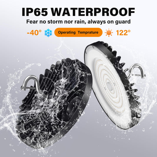 Yihuven 12 Pack UFO Led High Bay Light 200W, 30000lm, 5000K Daylight High Bay Led Lights with 5' Cable US Hook, IP65 Waterproof Commercial Lighting Fixture for Warehouse Workshop Barn Factory