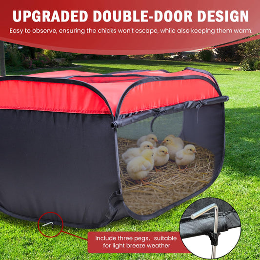 Tetuga Brooder Box for Chick Starter Kit - Brooder Pen/Baby Chicken Supplies Brooder Box with Ideal Size Brooding Up to 15 Baby Chick, Duck and Quail