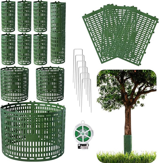 18pcs Tree Trunk Protector, Tree Guards Trunk Protector with Twist Ties, Resizable for Various Size Trees or Plants, Preventing Tree Bark Damage from Pruners, Mowers, and Rodents