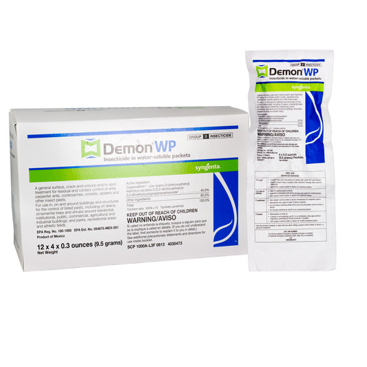 Syngenta Demon WP Insecticide Containing 4 Water-Soluble 9.5 Gram Packets Makes 4 Gallons Cypermethrin 40% (1 Envelope)