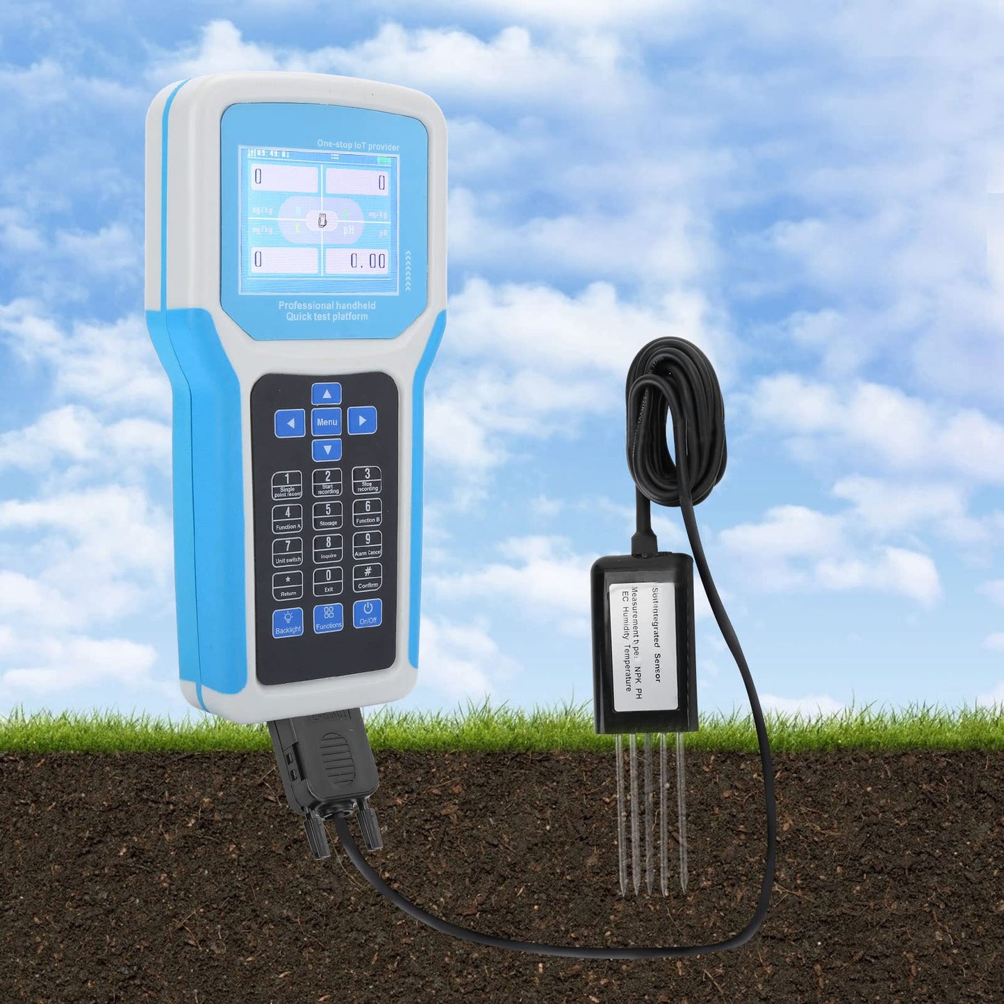Fdit Soil Tester 240V Intelligent Npk English Version Handheld Phnitrogen Soil Detector for Soil Test Kits