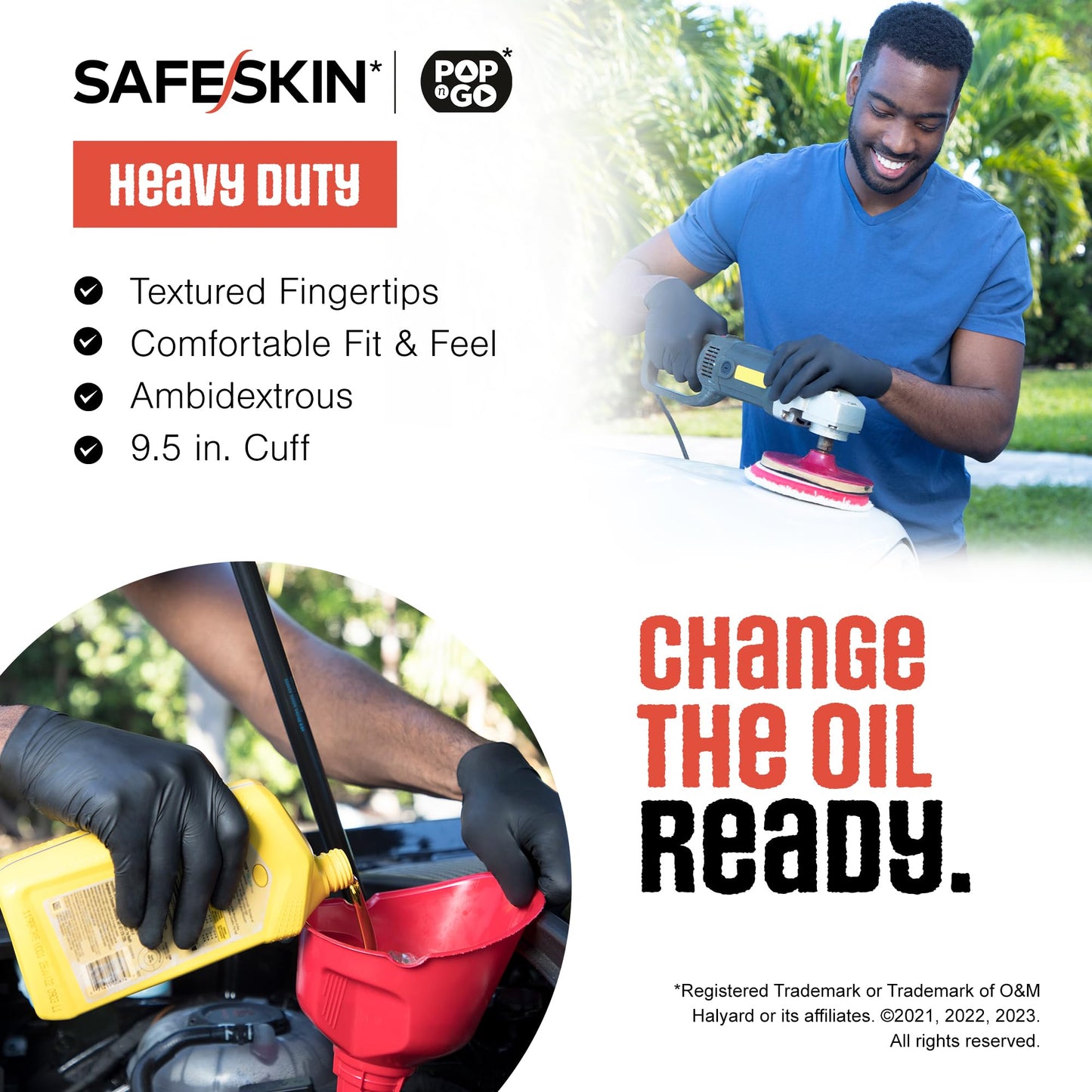 SAFESKIN* Nitrile Disposable Gloves POP-N-GO*, Heavy Duty, Powder-Free, Latex Free, Household, Plumbing, Gardening, Painting, Medium, 1600 Count