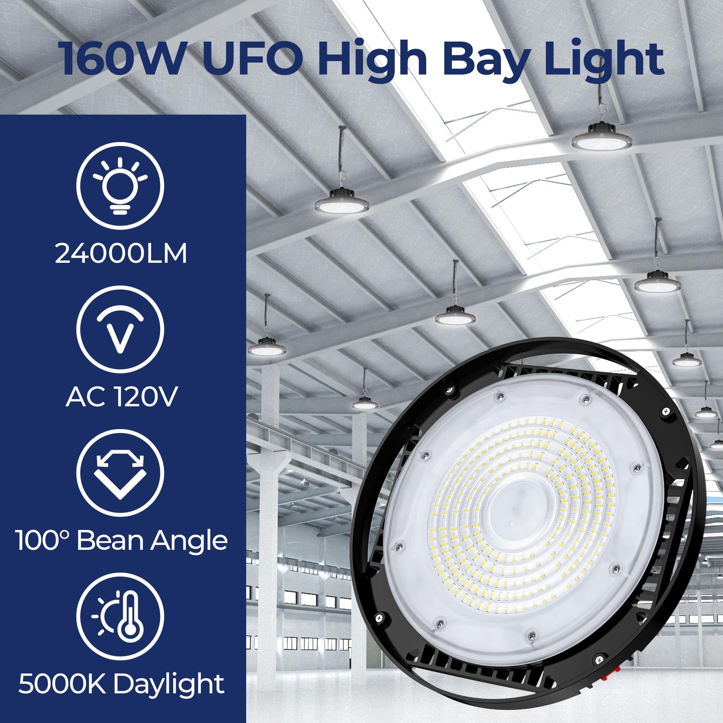 CINOTON UFO High Bay Light and Solar Pathway Light RGBCW 8 Pack