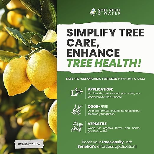 Seriokai's Secret Organic Fertilizer Soil Amendment Bundle with Worm Castings and Dairy Compost Avocado and Citrus Fruits - Orange, Lemon, Grapefruit, Lime and Pomelo