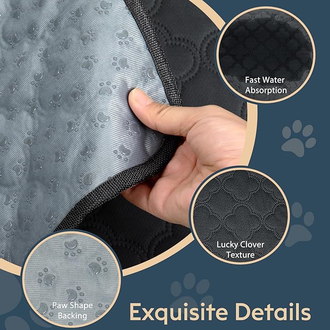 Washable Guinea Pig Cage Liner - 4 Pack Reusable Washable Pee Pads，Waterproof Guinea Pig Bedding for Small Animal - Rabbit Bunny Hamster Puppy (Dark Grey, 24" X 47" - 4 Pack)