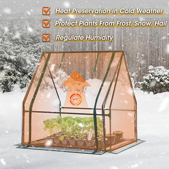 Mini Greenhouse, 35×35×36" Portable Greenhouse for Indoor Outdoor, Small Green House for Plants, Seedling, Germination