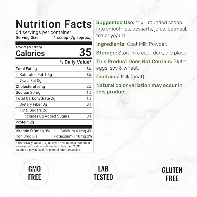 Goat Milk Powder, 1lb – Natural Grass Fed Source from Australia – Farm Direct – Easy to Digest – Powdered Goat Milk Formula for Drinks, Baking & Cooking – Non-GMO, Filler Free, Pet Friendly