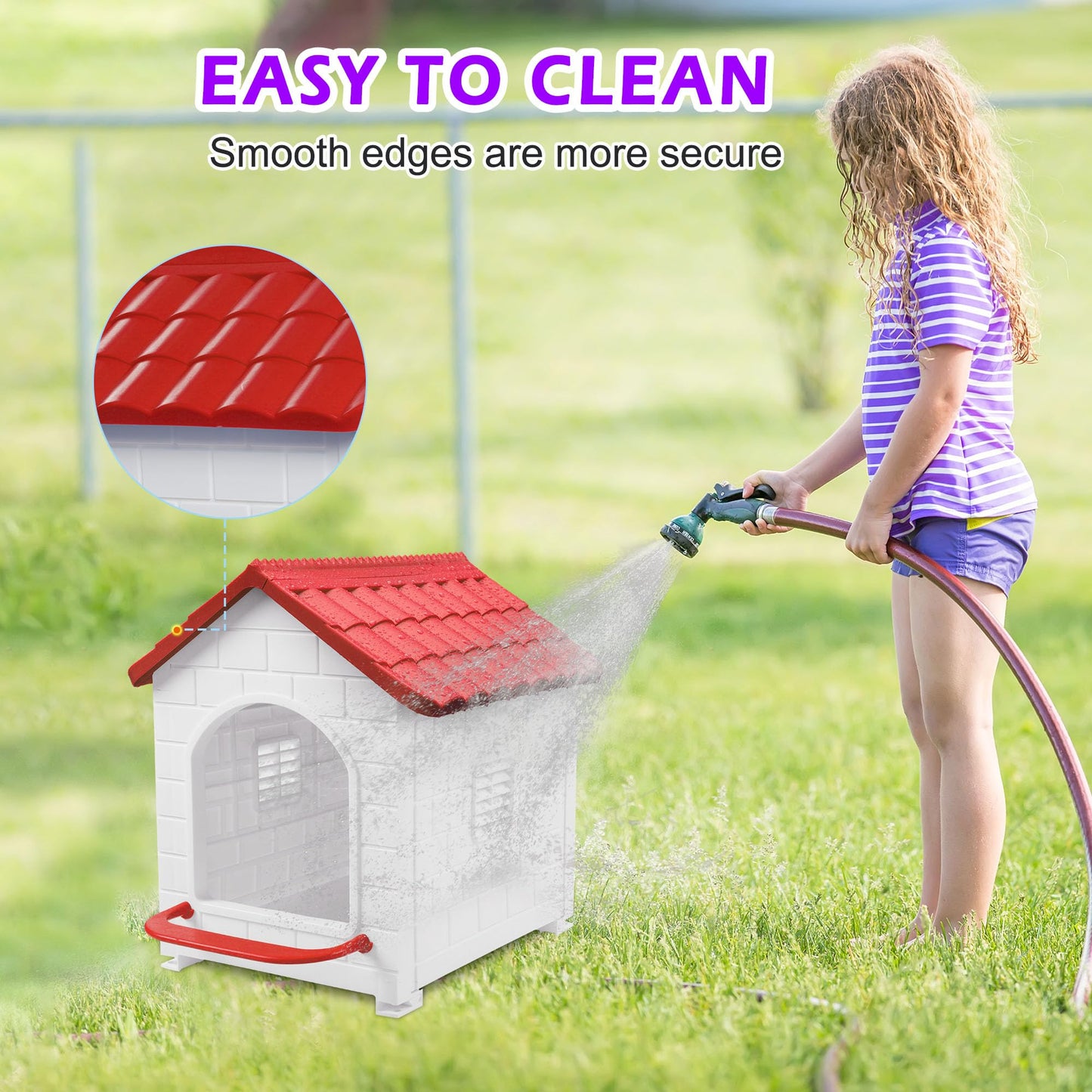 Chicken Nesting Box, 100% Waterproof Hens Nesting Box for Laying Eggs for Hens, Ducks and Poultry, Large Signle Compartment Chicken Nesting Boxs Indoor & Outdoor (Red)