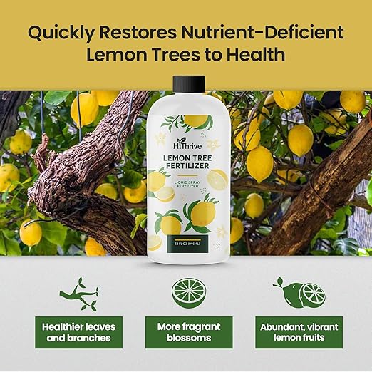 32oz Lemon Tree Fertilizer - Makes 32 Gallons of 2-in-1 Liquid Fertilizer, 4-3-6 NPK Liquid Plant Food with Macronutrients + Micronutrients for Lush Growth, Stronger Roots, and Juicy Lemons