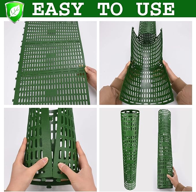 YGAOHF Tree Trunk Protector - 15 Pack Plant and Tree Guard Protector, Expandable Tree Bark Protector, Great Protection from Trimmers, Mowers, Animals (Green)
