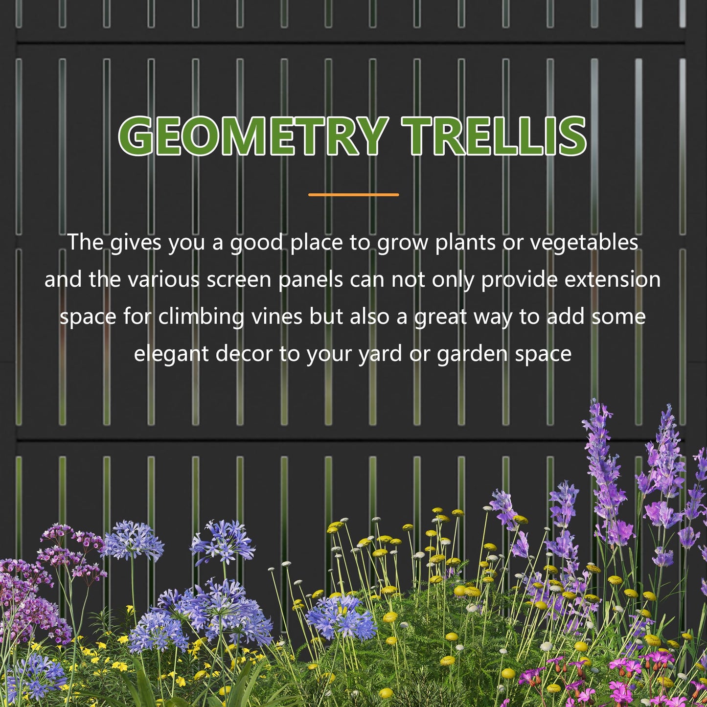 Casaphoria 72"x35" Metal Raised Garden Bed with Trellis(2 Pack), Outdoor Planter Box with Wheels & Drainage Holes for Climbing Plants, Flowers, Elevated Garden Kit with Privacy Screen, Black-Fence