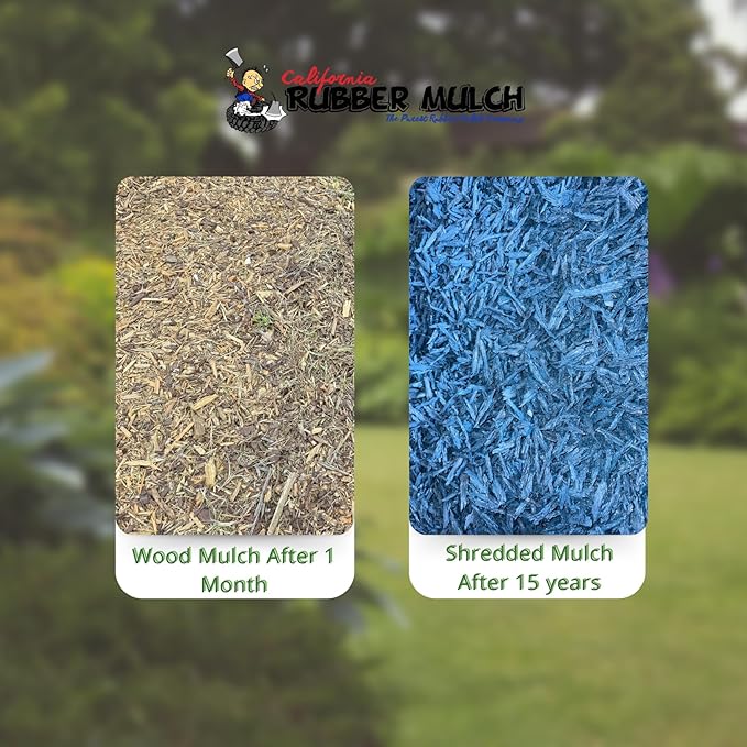 100% Wire-Free Shredded Rubber Mulch – Blue – 20 lb (1.2 cu ft) – Long-Lasting, Low Maintenance, Safe for Kids & Pets – Ideal for Landscaping & Playgrounds