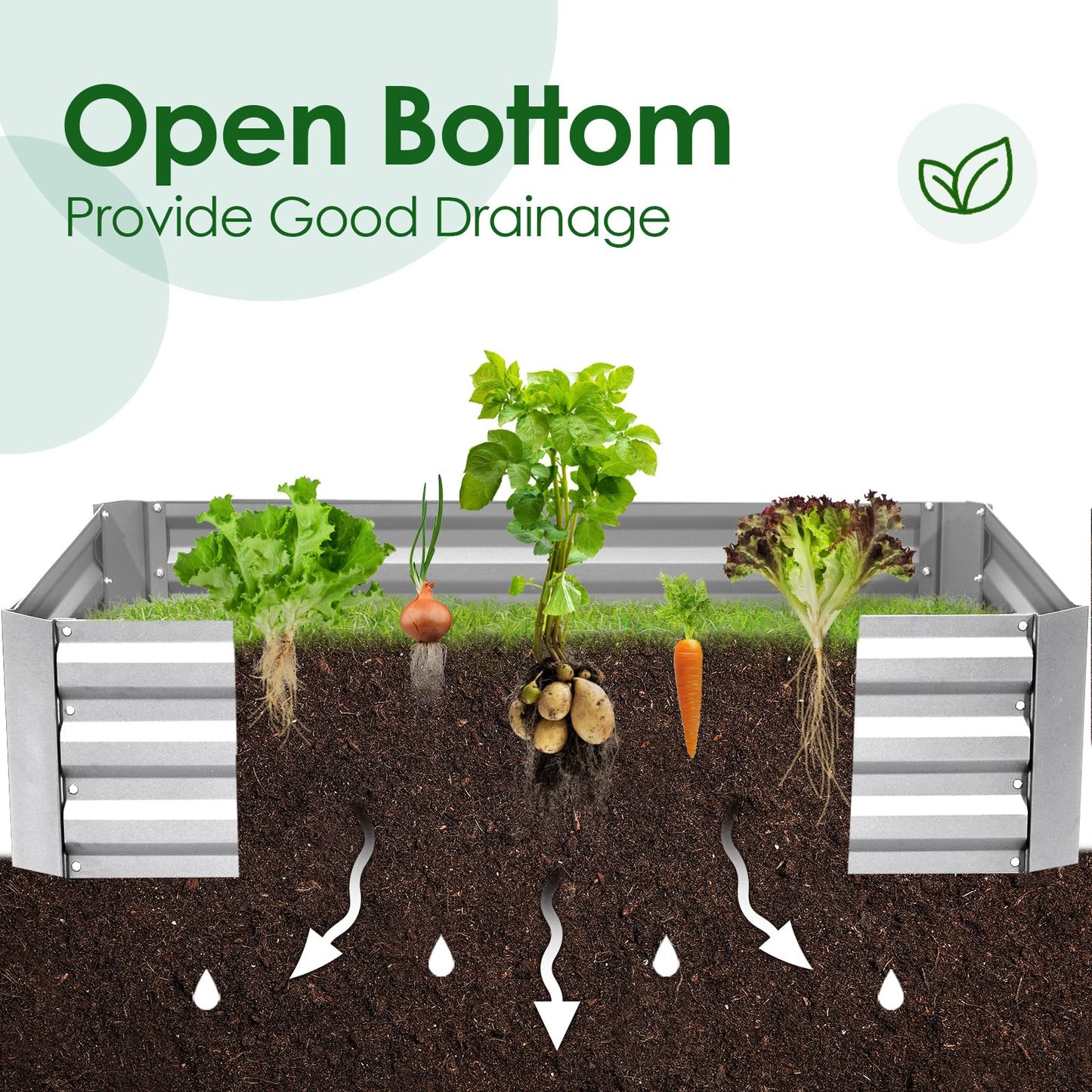 Quictent Raised Garden Bed with Cover Bundle with 26X20 FT Sun Shade Sail