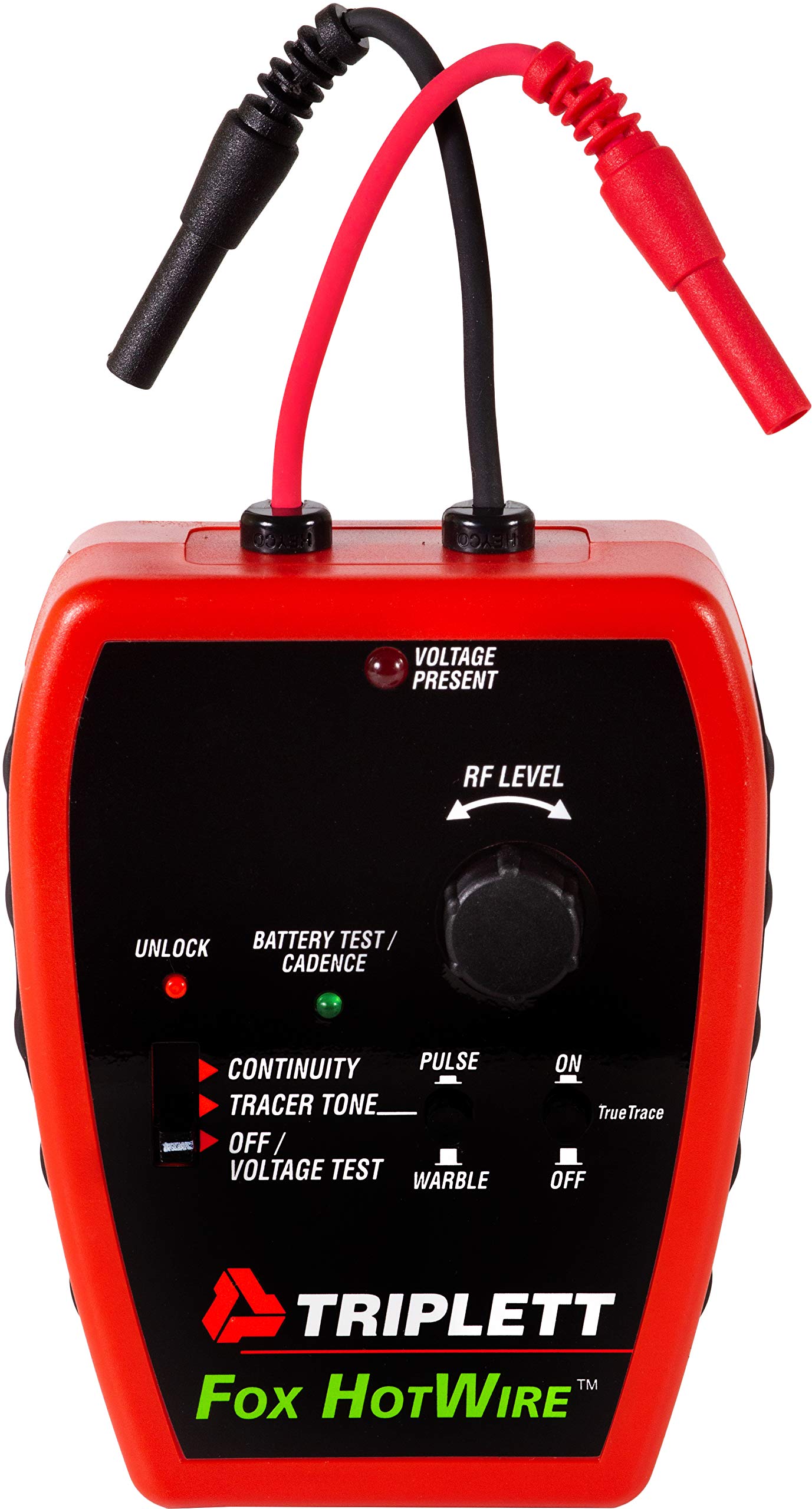 Triplett 3388 Fox & Hound HotWire Live Wire Tone and Probe Wire Tracing Kit with Adjustable Sensitivity - Traces Wires from 0 ~ 250 VAC and up to 1000 ft,Black