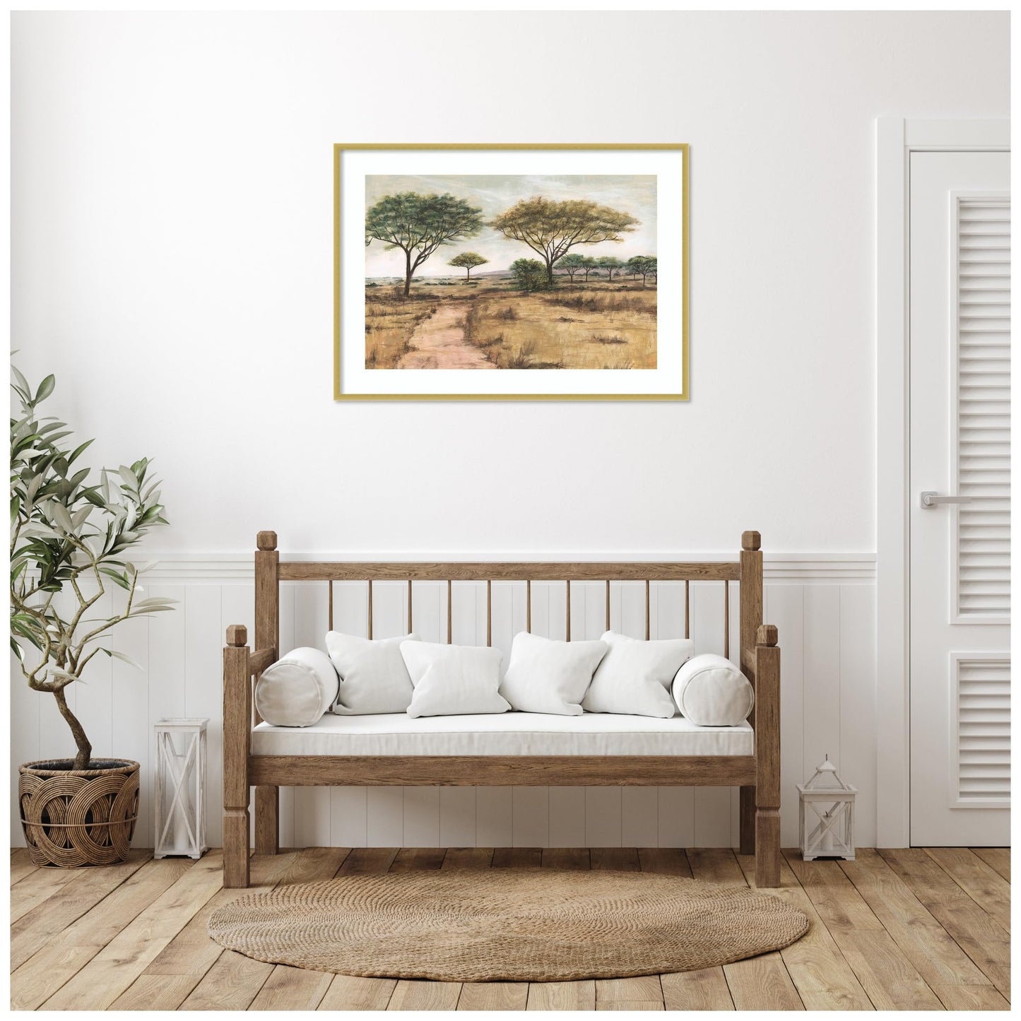 Amanti Art Framed Wall Art Print 30x41 Savanna Plain I by Michael Willett, Landscapes Wall Art, Rustic Farmhouse Decor, X-Large Poster Painting Artwork for Living Room, Bedroom, Bathroom, Kitchen