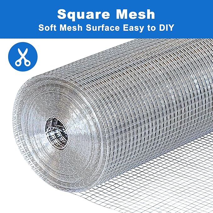 Hardware Cloth 1/4 in. x 4 ft. x 50 ft. 23-Gauge, Sturdy Chicken Wire Mesh Roll for Secure Welded Wire Fencing, Ideal for Garden and Gopher Control Solutions