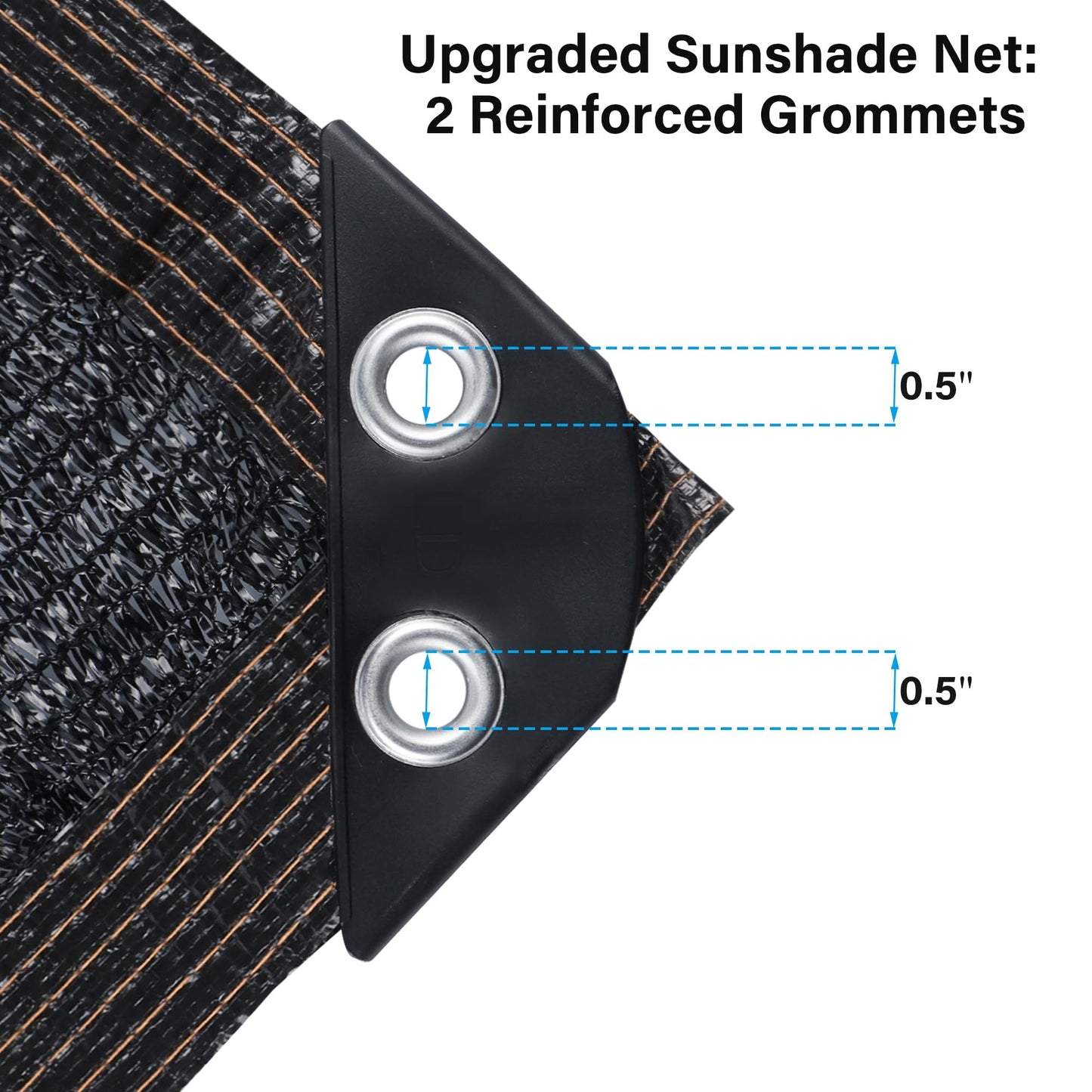 winemana Black Shade Cloth 30x30 FT– 50% Sun Shade Mesh Tarp for Greenhouse, Garden, Patio, Dog Kennel, Chicken Coop, and Outdoor Protection, Plants Cover Shade Netting with 2 Reinforced Grommets