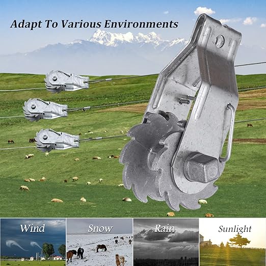 Electric Fence Wire Strainer, 10PCS Heavy Duty Inline Wire Tensioner, Wire Ratchet Tensioner for Electric Fence, Farm Fence