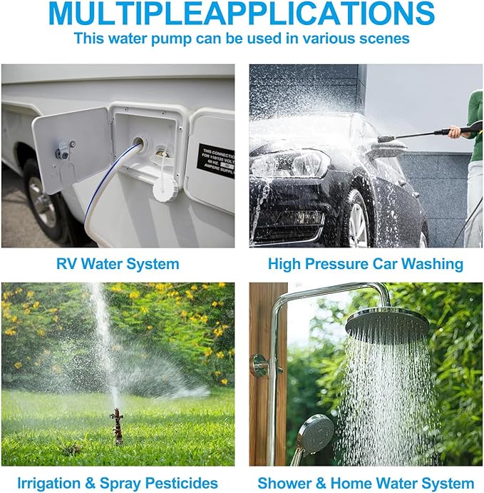 110V 100W Water Pressure Booster Pump for Home, Water Pressure Booster Pump with Automatic Water Flow Switch for Household Shower, Kitchen, Bathroom, Irrigation