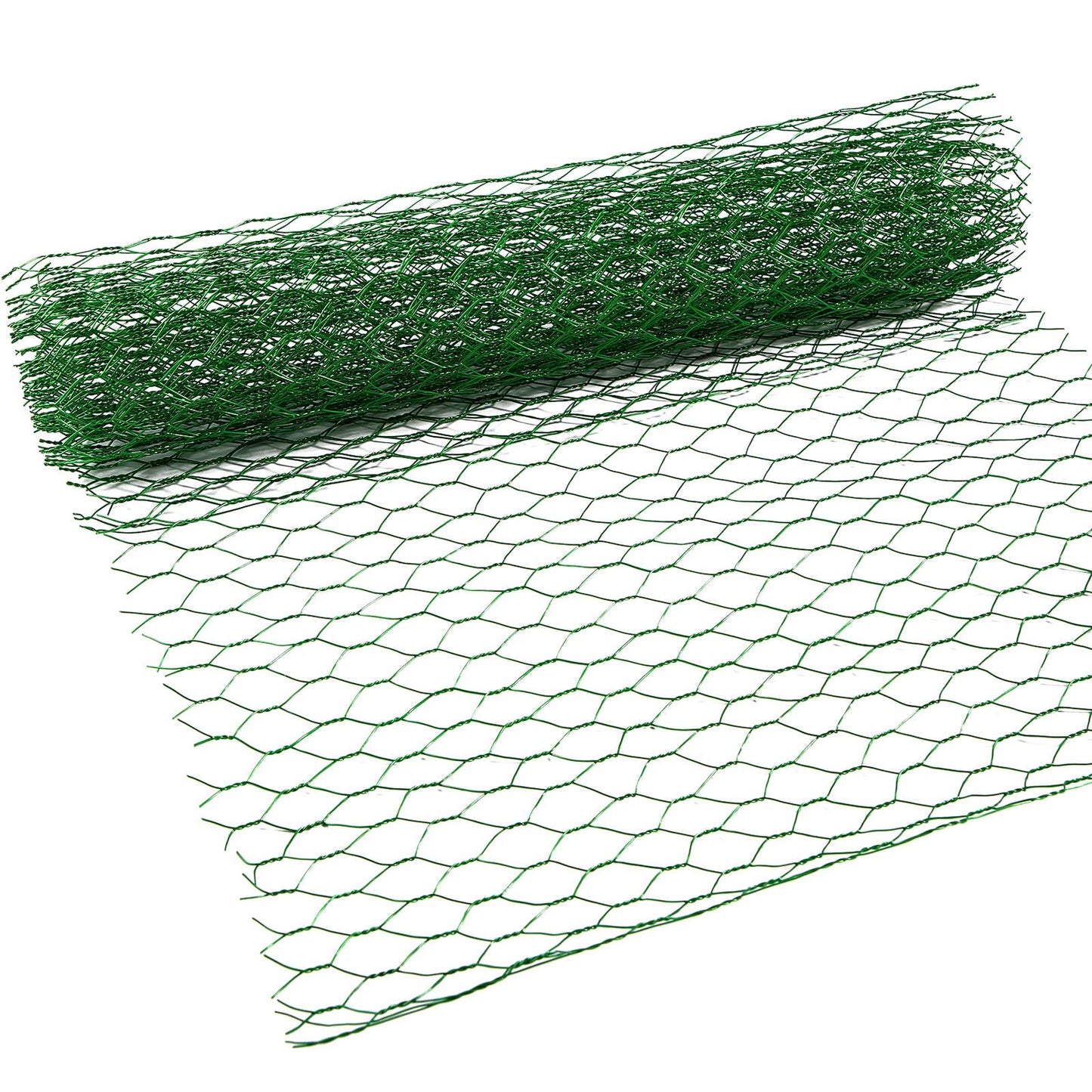 SATINIOR Chicken Wire Fencing 13.7 x 80 Inches Chicken Wire Frame Mesh for Floral Arrangements Fence Garden Poultry Netting Galvanized Hexagonal Metal Roll for Craft Work Garden (Green)