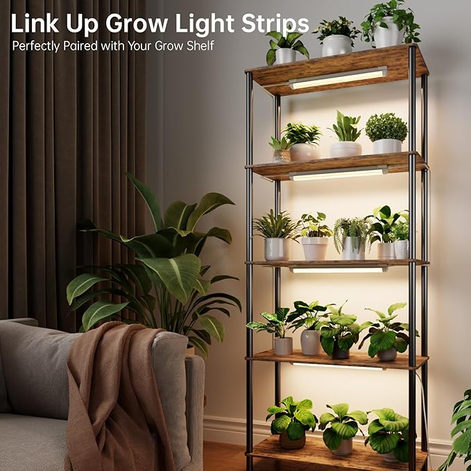 Bstrip T8 Grow Light, 1.4FT 36W (2 x 18W) Plant Lights for Indoor Growing with Timer, Full Spectrum with 660nm Red LEDs, 3467K, Ideal for Indoor Plants, Greenhouse, Seeding, Linkable Design, 2-Pack