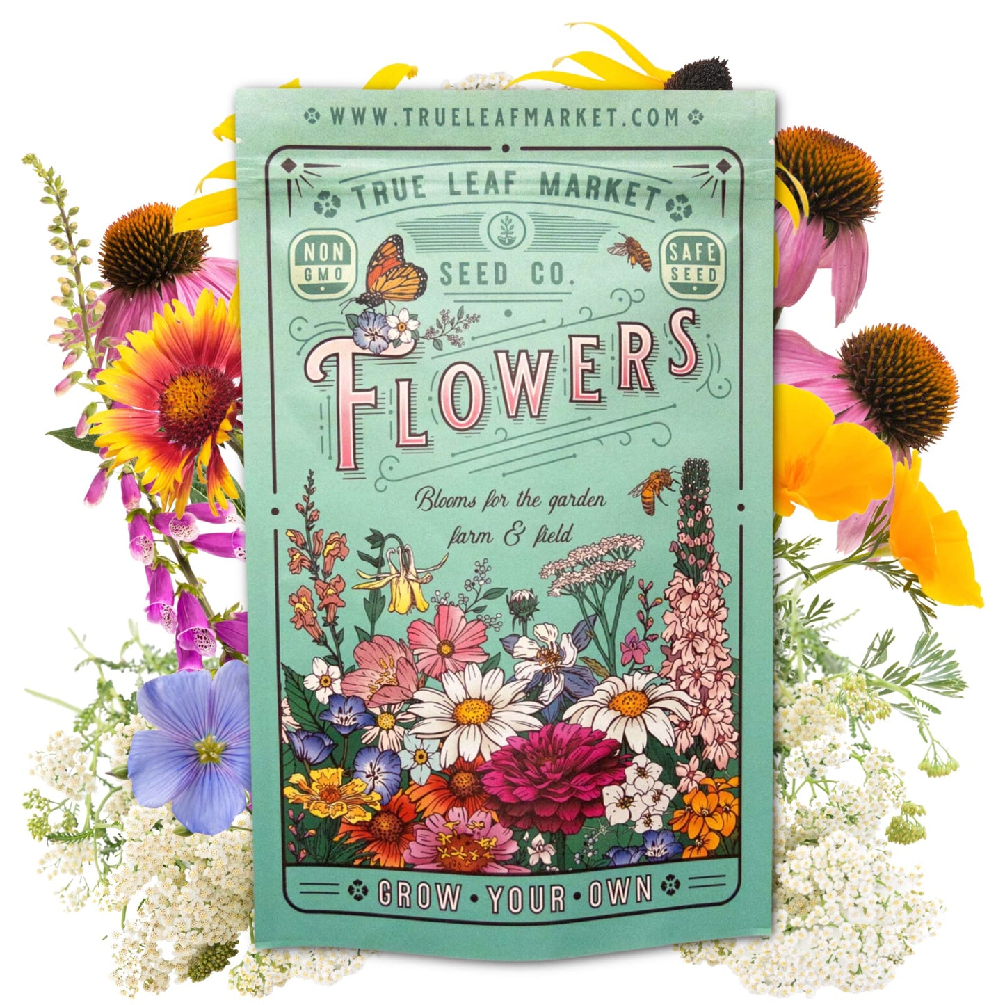 Wildflower Seeds Bulk - Meadow Wildflower Seed Mix, 5 Lbs Bulk, Annual & Perennial Wildflowers Seeds for Planting, Wild Flower & Grass Garden Mixture, Mountain Valley Seed Company