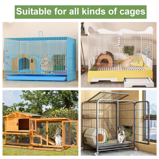 LUAVIARU Upgrades Rabbit Hay Feeder - Guinea Pig Hay Feeder - Metal Frame Hay Rack with Adjustable Hook - Less Wasted - for Guinea Pigs - Chinchilla Bunny Cage Accessories - Bunny Feeder
