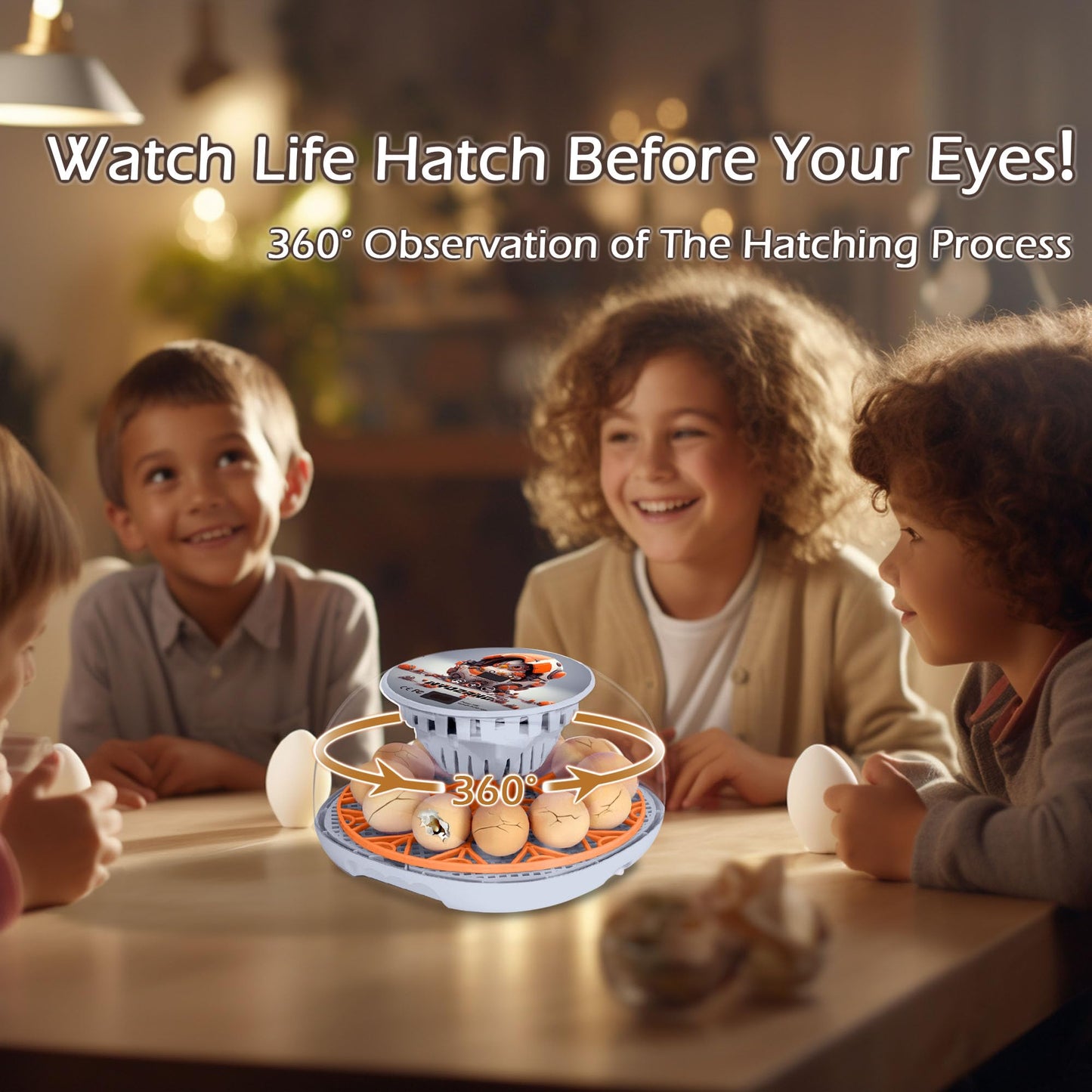 WYD2ANG Smart Chicken Incubators for Hatching Eggs with Automatic Turner Small Poultry Duck Quail 12 Egg Incubator Temperature Control Display Hatcher Machine (Mechachick, ℉)