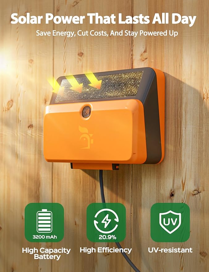 Solar-Powered Automatic Chicken Coop Door, Dual Motor Chicken Coop Door with Light Sensor, Timer & Manual Mode, Automatic Coop Door with Dual Anti-Pinch System, Weatherproof
