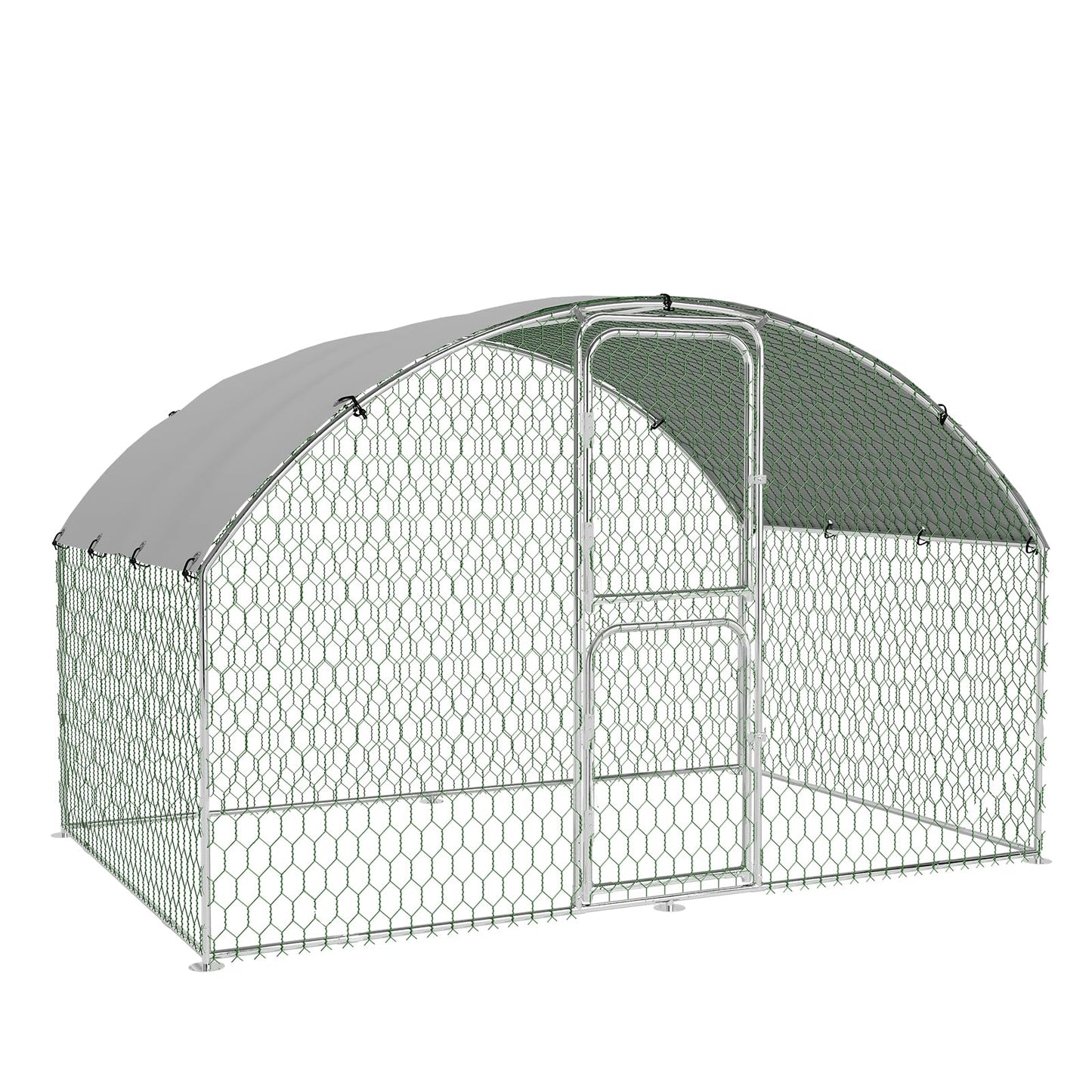 Large Metal Chicken Coop, Walk-in Chiken Coop, Outdoor Poultry Cage Hen House, Chicken Pen for Outdoor Backyard Farms, Homesteading Use 9.8x6.5x6.6in