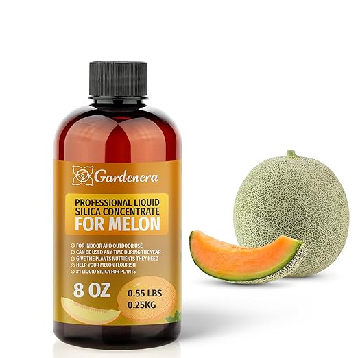 𝐏𝐑𝐄𝐌𝐈𝐔𝐌 Liquid Silica Plant Supplement - 8oz (250mL) - Melon Plants Liquid Silica Boost Fertilizer - Stronger Stems & Healthy Leaves for Indoor & Outdoor Melon Plants (Makes 45 Gallons)