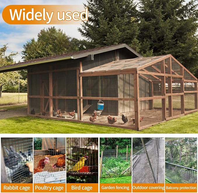 1/2inch 16"x50' Galvanized Hardware Cloth, 19Ga Hot-Dip Welded Chicken Wire Fencing Roll Preventing Snakes, Raccoons and Foxes